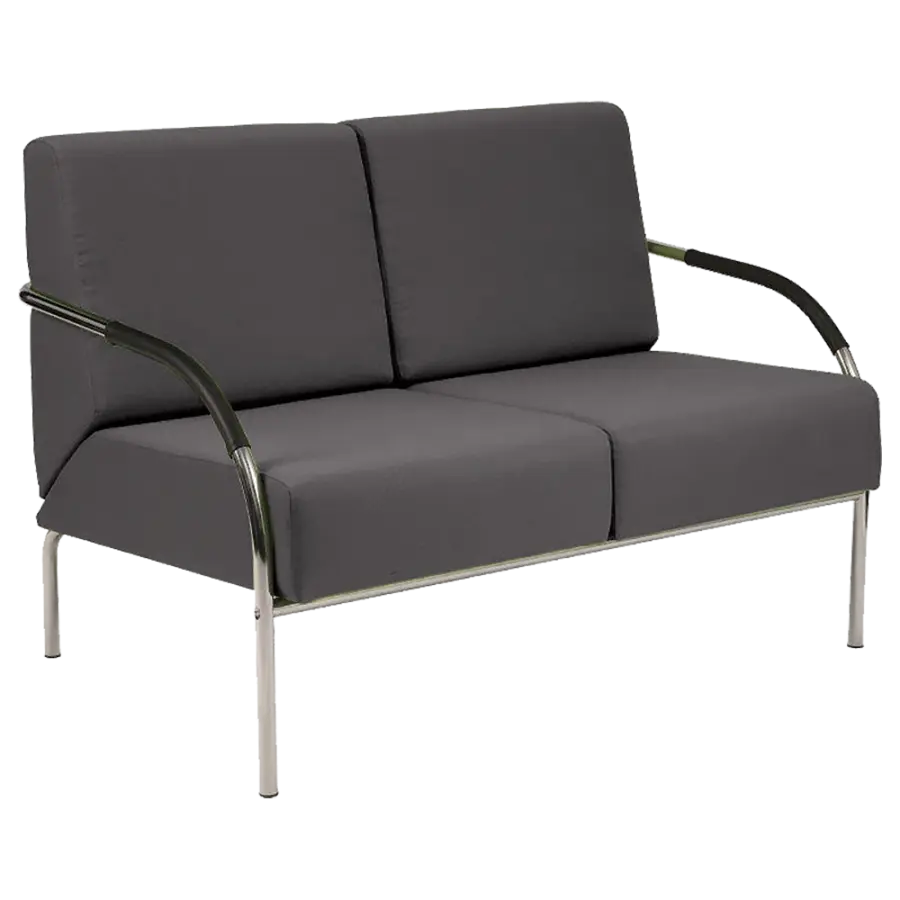 SPA 2 chrom, látka SUE S 24 - látka tmavě šedá